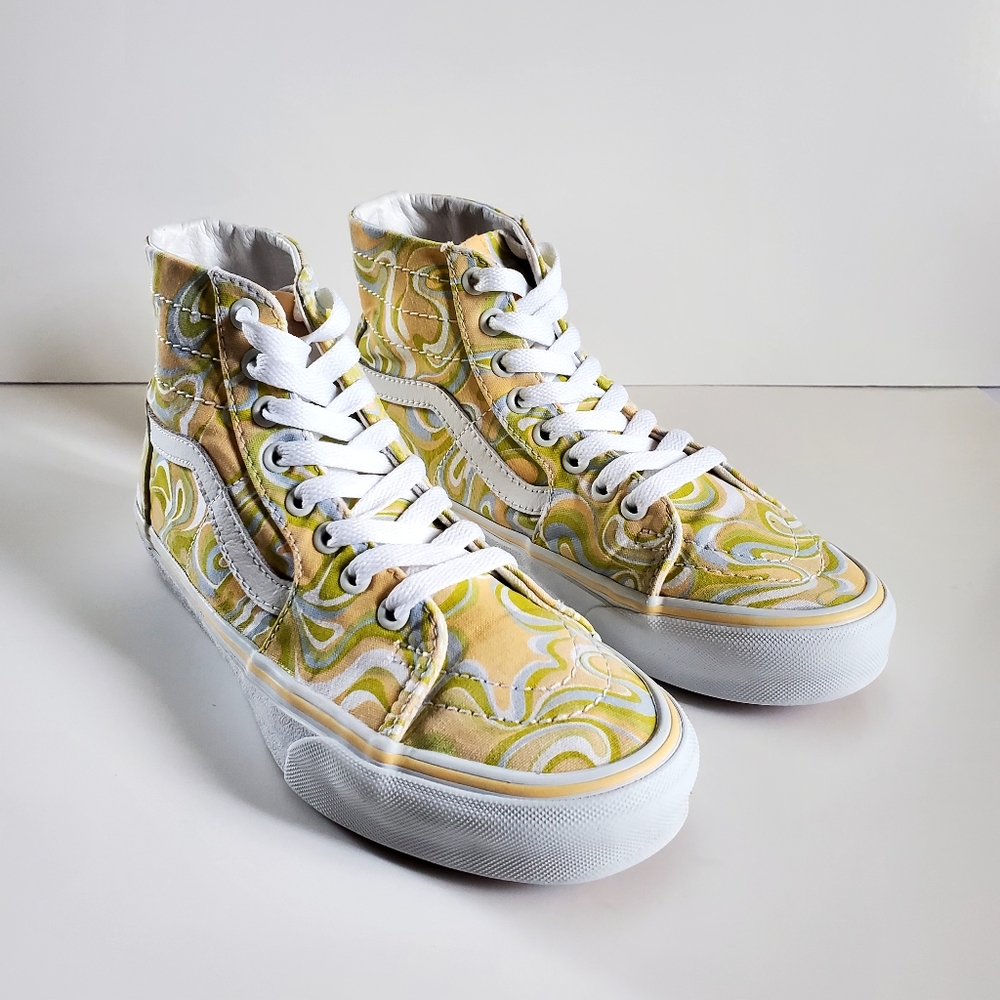 Vans High-Top Sneakers in Yellow and White